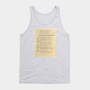 Vivaldi | Winter | Original handwritten text by Antonio Vivaldi | The four Seasons Tank Top